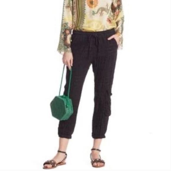 JOHNNY WAS Dalvik Embroidered Textured Cargo Jogger Pants...